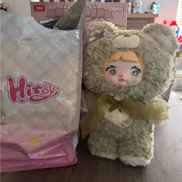 Plush Bear Doll with Bow - Picture 1 of 4